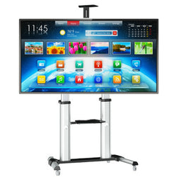 PriMount Smart TV Rolling Cart for LCD LED with Locking Wheels. Universal Mounting System fits most VESA 60” - 100” inch Screens. Best Office Conference Stand on the Market (MC-100)